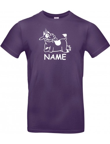 T-Shirt lustige Tiere mit Wunschnamen Einhornkuh, Einhorn, Kuh