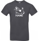 T-Shirt lustige Tiere mit Wunschnamen Einhornkuh, Einhorn, Kuh  grau, L