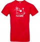 T-Shirt lustige Tiere mit Wunschnamen Einhornkuh, Einhorn, Kuh  rot, L