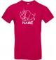 T-Shirt lustige Tiere mit Wunschnamen Einhornnashorn, Einhorn, Nashorn  pink, L