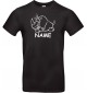 T-Shirt lustige Tiere mit Wunschnamen Einhornnashorn, Einhorn, Nashorn  schwarz, L