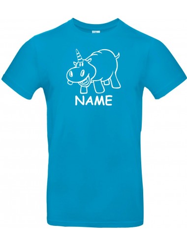 T-Shirt lustige Tiere mit Wunschnamen Einhornnilpferd, Einhorn, Nilpferd