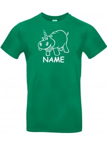 T-Shirt lustige Tiere mit Wunschnamen Einhornnilpferd, Einhorn, Nilpferd  kelly, L