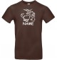 T-Shirt lustige Tiere mit Wunschnamen Einhornziege, Einhorn, Ziege  braun, L