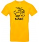T-Shirt lustige Tiere mit Wunschnamen Einhornziege, Einhorn, Ziege  gelb, L