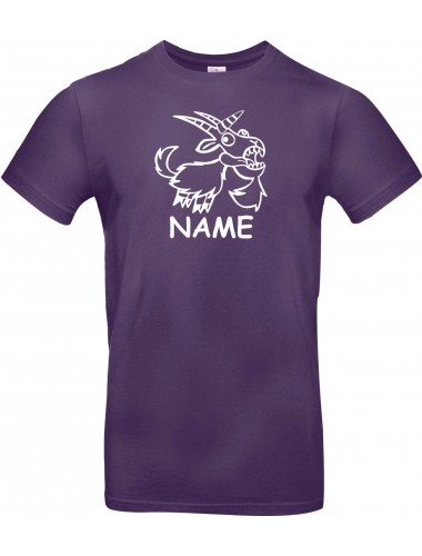 T-Shirt lustige Tiere mit Wunschnamen Einhornziege, Einhorn, Ziege  lila, L
