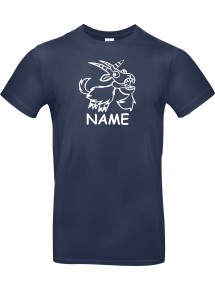 T-Shirt lustige Tiere mit Wunschnamen Einhornziege, Einhorn, Ziege  navy, L