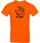 T-Shirt lustige Tiere mit Wunschnamen Einhornziege, Einhorn, Ziege  orange, L