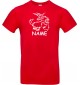 T-Shirt lustige Tiere mit Wunschnamen Einhornziege, Einhorn, Ziege  rot, L
