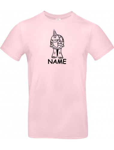 T-Shirt lustige Tiere mit Wunschnamen Einhornschildkröte, Einhorn, Schildkröte rosa, L