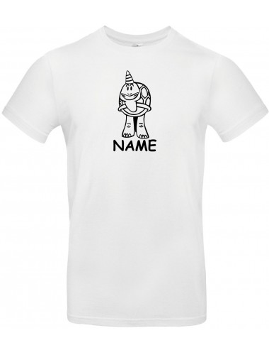 T-Shirt lustige Tiere mit Wunschnamen Einhornschildkröte, Einhorn, Schildkröte weiss, L