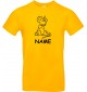 T-Shirt lustige Tiere mit Wunschnamen Einhorn Maus , Einhorn, Maus  gelb, L