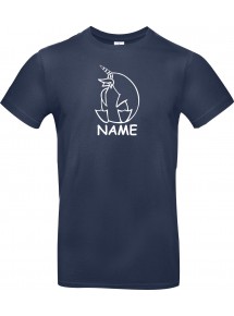 T-Shirt lustige Tiere mit Wunschnamen Einhornpinguin, Einhorn, Pinguin