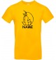 T-Shirt lustige Tiere mit Wunschnamen Einhornpinguin, Einhorn, Pinguin gelb, L