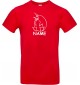 T-Shirt lustige Tiere mit Wunschnamen Einhornpinguin, Einhorn, Pinguin rot, L