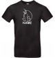 T-Shirt lustige Tiere mit Wunschnamen Einhornpinguin, Einhorn, Pinguin schwarz, L