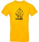 T-Shirt lustige Tiere mit Wunschnamen Einhornelefant, Einhorn, Elefant gelb, L