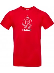 T-Shirt lustige Tiere mit Wunschnamen Einhornelefant, Einhorn, Elefant rot, L