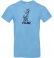 T-Shirt lustige Tiere mit Wunschnamen Einhorngiraffe, Einhorn, Giraffe  hellblau, L