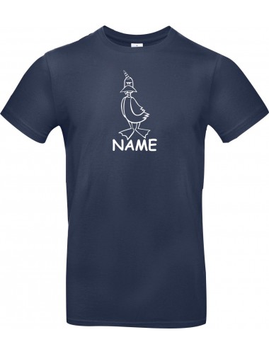 T-Shirt lustige Tiere mit Wunschnamen Einhornente, Einhorn, Ente navy, L
