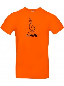 T-Shirt lustige Tiere mit Wunschnamen Einhornente, Einhorn, Ente orange, L