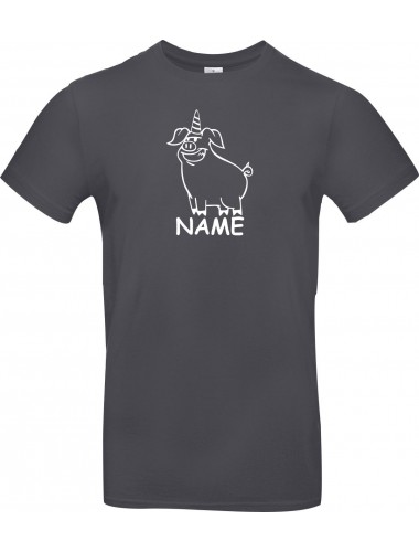 T-Shirt lustige Tiere mit Wunschnamen Einhornschwein, Einhorn, Schwein, Ferkel