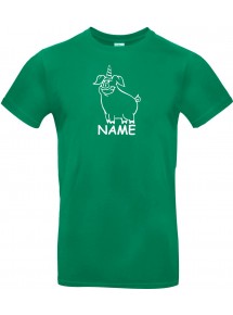 T-Shirt lustige Tiere mit Wunschnamen Einhornschwein, Einhorn, Schwein, Ferkel  kelly, L