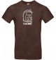 T-Shirt lustige Tiere mit Wunschnamen Einhornigel, Einhorn, Igel  braun, L