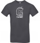 T-Shirt lustige Tiere mit Wunschnamen Einhornigel, Einhorn, Igel  grau, L
