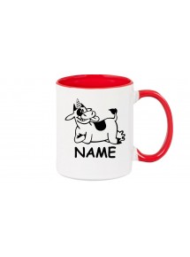Kaffeepott lustige Tiere mit Wunschnamen Einhornkuh, Einhorn, Kuh