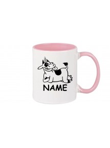 Kaffeepott lustige Tiere mit Wunschnamen Einhornkuh, Einhorn, Kuh , rosa