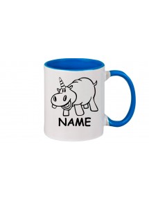 Kaffeepott lustige Tiere mit Wunschnamen Einhornnilpferd, Einhorn, Nilpferd, royal
