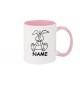 Kaffeepott lustige Tiere mit Wunschnamen Einhornhase, Einhorn, Hase, rosa