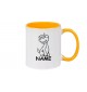 Kaffeepott lustige Tiere mit Wunschnamen Einhornhund, Einhorn, Hund, gelb