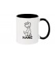 Kaffeepott lustige Tiere mit Wunschnamen Einhornhund, Einhorn, Hund, schwarz