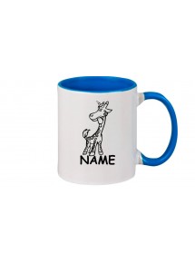 Kaffeepott lustige Tiere mit Wunschnamen Einhorngiraffe, Einhorn, Giraffe, royal