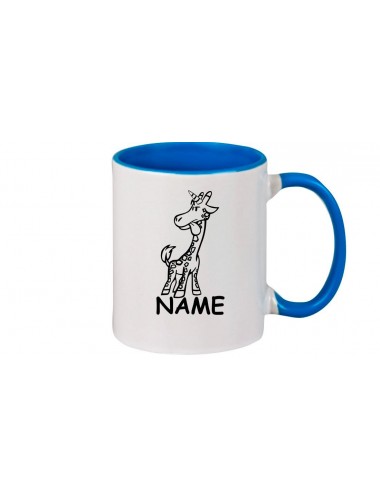 Kaffeepott lustige Tiere mit Wunschnamen Einhorngiraffe, Einhorn, Giraffe, royal