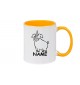 Kaffeepott lustige Tiere mit Wunschnamen Einhornschwein, Einhorn, Schwein, Ferkel, gelb