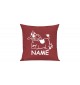 Sofa Kissen lustige Tiere mit Wunschnamen Einhornkuh, Einhorn, Kuh , rot