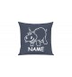 Sofa Kissen lustige Tiere mit Wunschnamen Einhornnilpferd, Einhorn, Nilpferd, blau