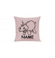 Sofa Kissen lustige Tiere mit Wunschnamen Einhornnilpferd, Einhorn, Nilpferd, rosa