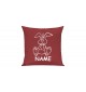 Sofa Kissen lustige Tiere mit Wunschnamen Einhornhase, Einhorn, Hase, rot