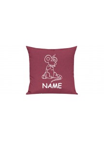 Sofa Kissen lustige Tiere mit Wunschnamen Einhorn Maus , Einhorn, Maus  pink