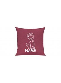Sofa Kissen lustige Tiere mit Wunschnamen Einhornhund, Einhorn, Hund, pink