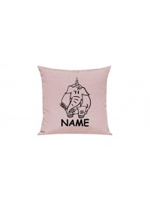 Sofa Kissen lustige Tiere mit Wunschnamen Einhornelefant, Einhorn, Elefant rosa