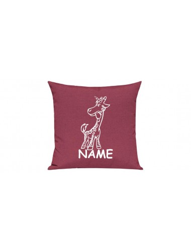 Sofa Kissen lustige Tiere mit Wunschnamen Einhorngiraffe, Einhorn, Giraffe, pink