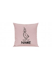 Sofa Kissen lustige Tiere mit Wunschnamen Einhornente, Einhorn, Ente, rosa