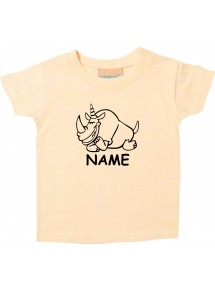 Kinder T-Shirt lustige Tiere mit Wunschnamen Einhornnashorn, Einhorn, Nashorn