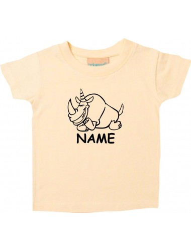 Kinder T-Shirt lustige Tiere mit Wunschnamen Einhornnashorn, Einhorn, Nashorn
