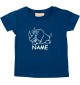 Kinder T-Shirt lustige Tiere mit Wunschnamen Einhornnashorn, Einhorn, Nashorn navy, 0-6 Monate